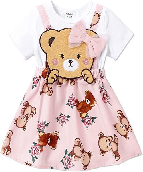 Infant Dress Ruffle Sleeve Toddler Suspender Dress