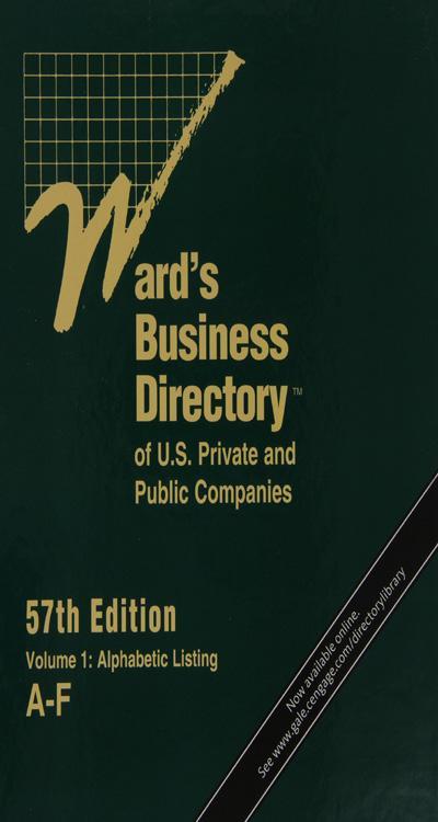 Ward's Business Directory of U.S. Private and Public Companies 