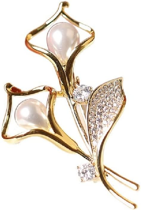 Pearl Lily Brooch Female
